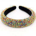 Luxury Baroque Rhinestone Headband Women Beaded Crystal Padded Bling Handmade Party Wedding Hair Accessories