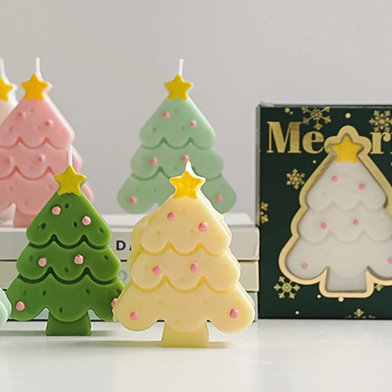 AIKUN Christmas Decoration Photo Props Christmas Tree Shape Scented Candle Fragrance Aromatherapy Soy Wax Candles