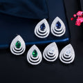 Delicate Turtle Round Micro Pave Cubic Zirconia Blue Green Crystal Big Stud Earrings for Women New Trendy Korean Jewelry