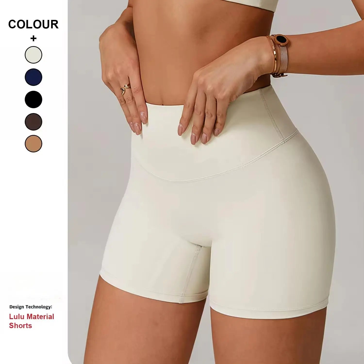 Custom Women's High-Rise Soft Stretch Solid Breathable Quick Dry Gym Fitness Sport Shorts Yoga Outdoor Running Training Biking