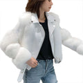 Fashion Ladies Short Leather Jackets with Real fox Fur Winter Luxury Women Fur Coats Custom Size Adults Leather Jackets