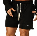 Customizable Logo Label Youth Solid Color Men's Cotton Loose Sports Casual Shorts Breathable Eco-Friendly Mid Waist Woven Woolen