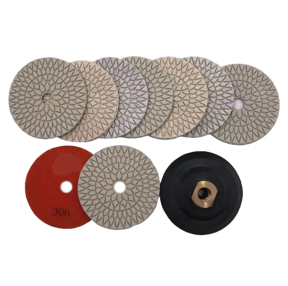 Resin Bonded 7 Steps Flexible Hand Diamond Polishing Pad soft buffing disc For Stone Marble Quartz tools Stone Dry Grinding
