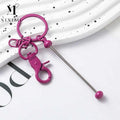 Hot Selling Gradient Color DIY Hook Keyring Beaded Bag Car Bar Crafting Jewelry Keychain Accessories
