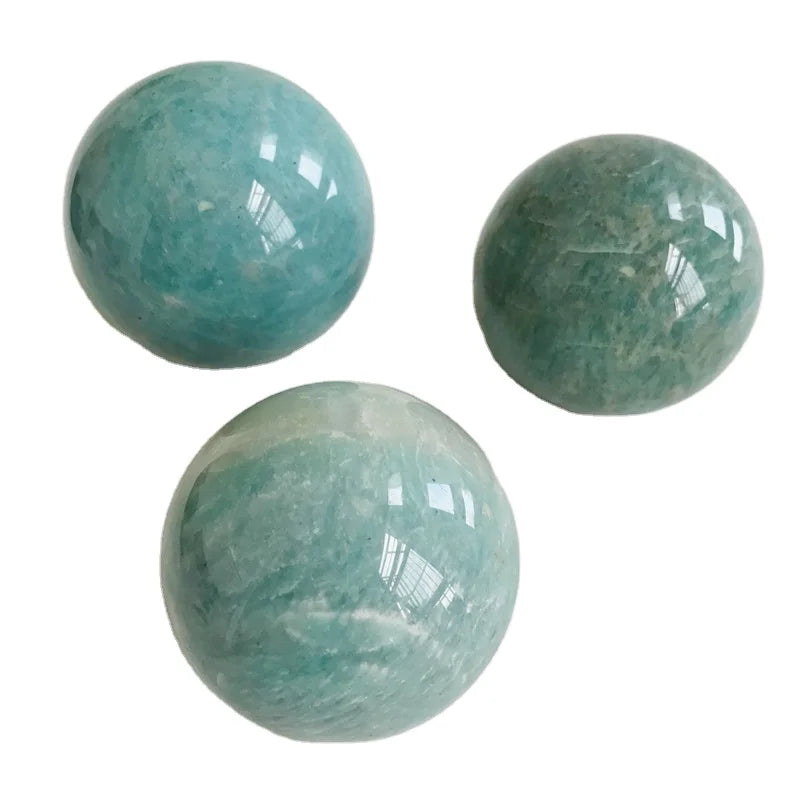 Sale natural blue crystal ball amazonite sphere for healing decoration