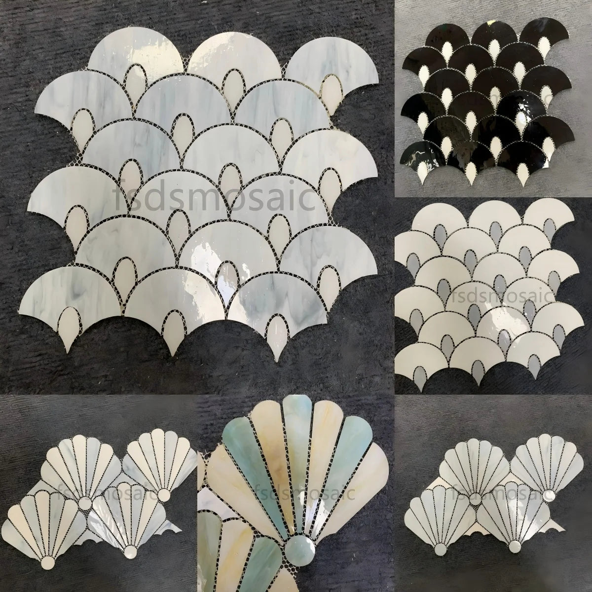 Ceramic Glass Mosaic Hexagon Wall Tile Backsplash Kitchen Stone Graphic Design Solution for Interior Bathroom Umbrella Metal