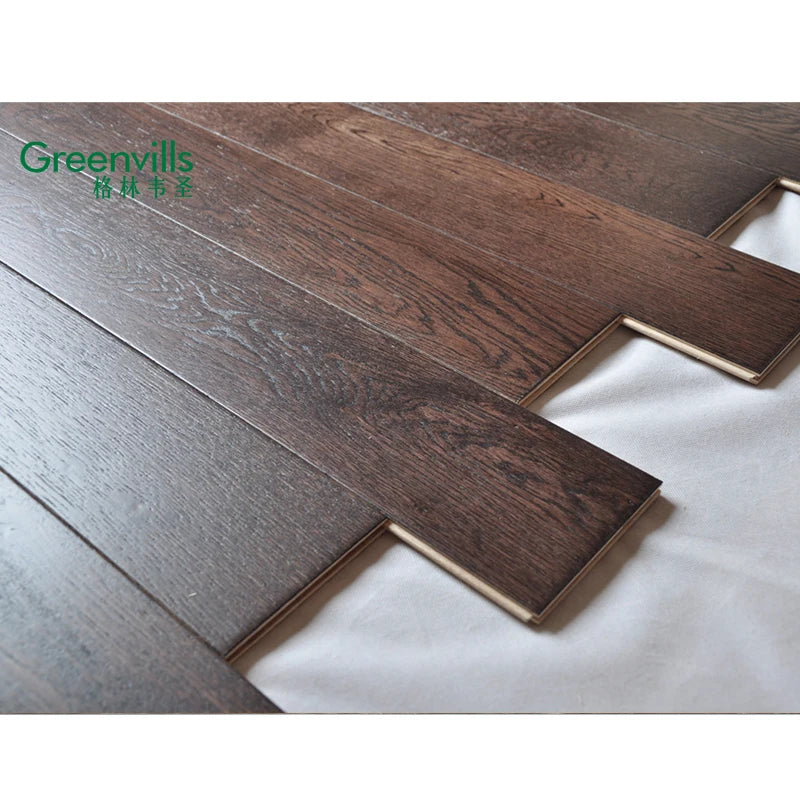 Natural Engineered Wood Flooring 12mm Thickness Real Wooden Parquet/ Walnut Color Flooring
