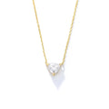Vintage Fashion 925 Sterling Silver Gold Plated Cubic Zirconia Triangle Pendant Necklace Fine Jewelry for Women