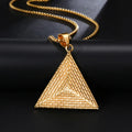 Fatingna Pyramid Pendant Necklace Gold Color 316L Stainless Steel Chain Buddhist Religious Jewelry for Women/Men Hot New Arrival
