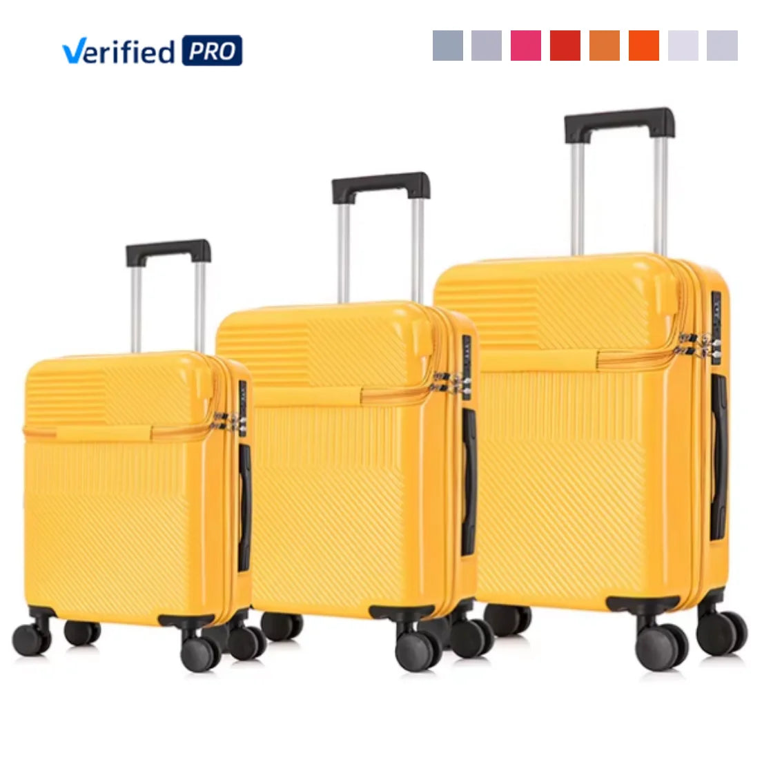 Modern Simple 3-Piece PC Carry-On Luggage Set with 20/24/26 Inches 4-Wheel Spinner Combination Lock & Custom Color