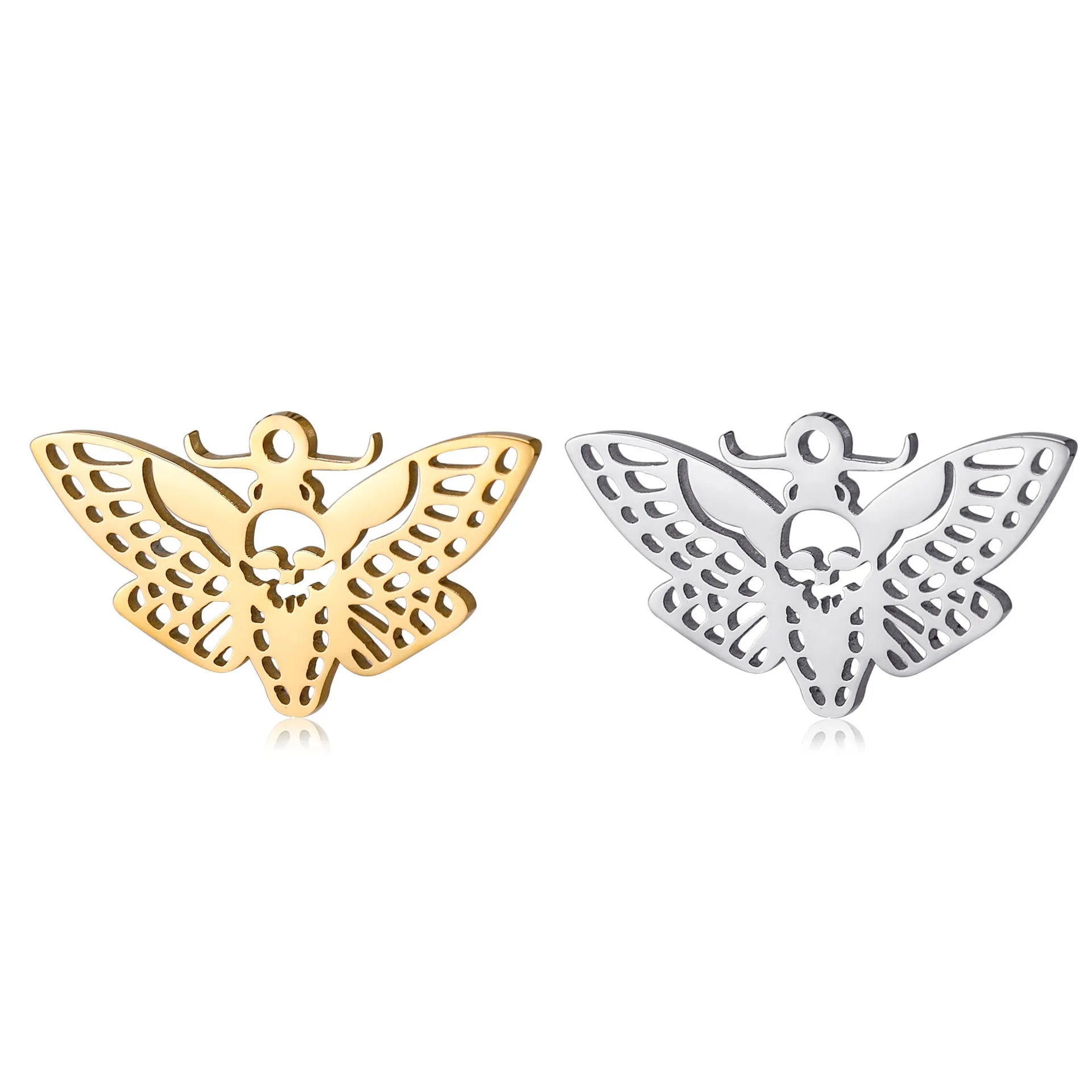 Stainless Steel Moth Charm Hip Hop DIY Waterproof New Design Pendant Accessory