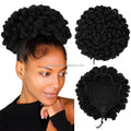 9 Colors 6inch Clip in Drawstring Chignon Fluffy Dreadlock Faux Locs Crochet Hair Bun for Black Women