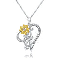 GP99 New Hot Selling 925 Sterling Silver You Are My Sunshine Sunflower CZ Heart Pendant for Necklace Women Jewelry