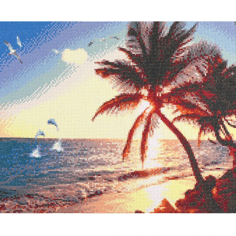 VANCY ARTS Beach Landscape 2.8mm Beads Diamond Art Joy Painting Afro Paisajes AB Drills