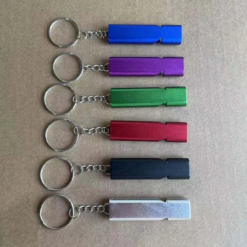 Promotional Custom Logo Best Seller Wholesale Safety Whistle Outdoor Metal Emergency Survival Whistles With Keychain