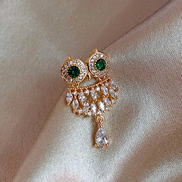2022 Fashion Jewelry Accessories Women Crystal Rhinestones Animal Eagle Owl Bird Brooch Pin 18K Gold Brooch Pins for Women
