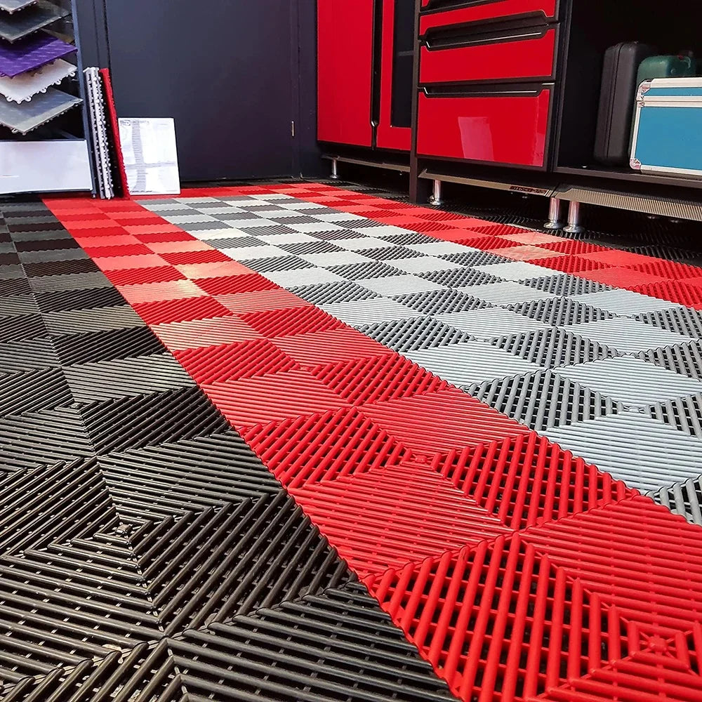 High Strength Car Garage Floor Grate Plastic Modular Interlocking Tiles 40*40cm Pp Garage Floor Tiles