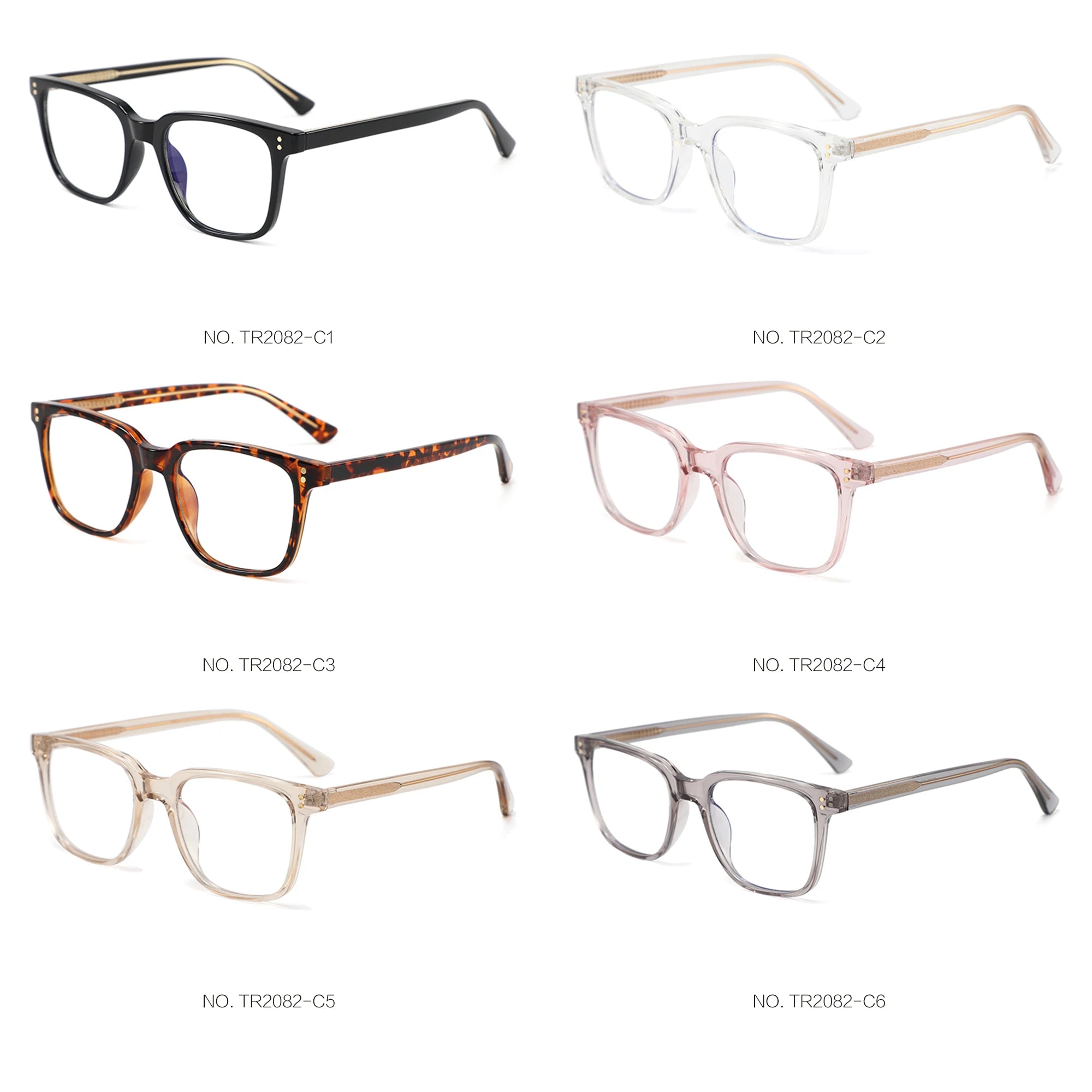 CONCHEN 2023 TR90 square Frame Computer Glasses Anti Blue Light Luxury Eyewear Reader