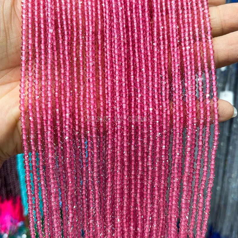 JD Wholesale 2mm 3mm Natural Stone Beads Faceted Glass Beads Loose Beads for Jewelry Making Bracelet Necklace
