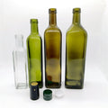 Screw Cap 250ml 17oz 500ml 750ml Transparent Empty Square Oil Cruet Glass Vinegar Olive Oil Dispenser Bottle