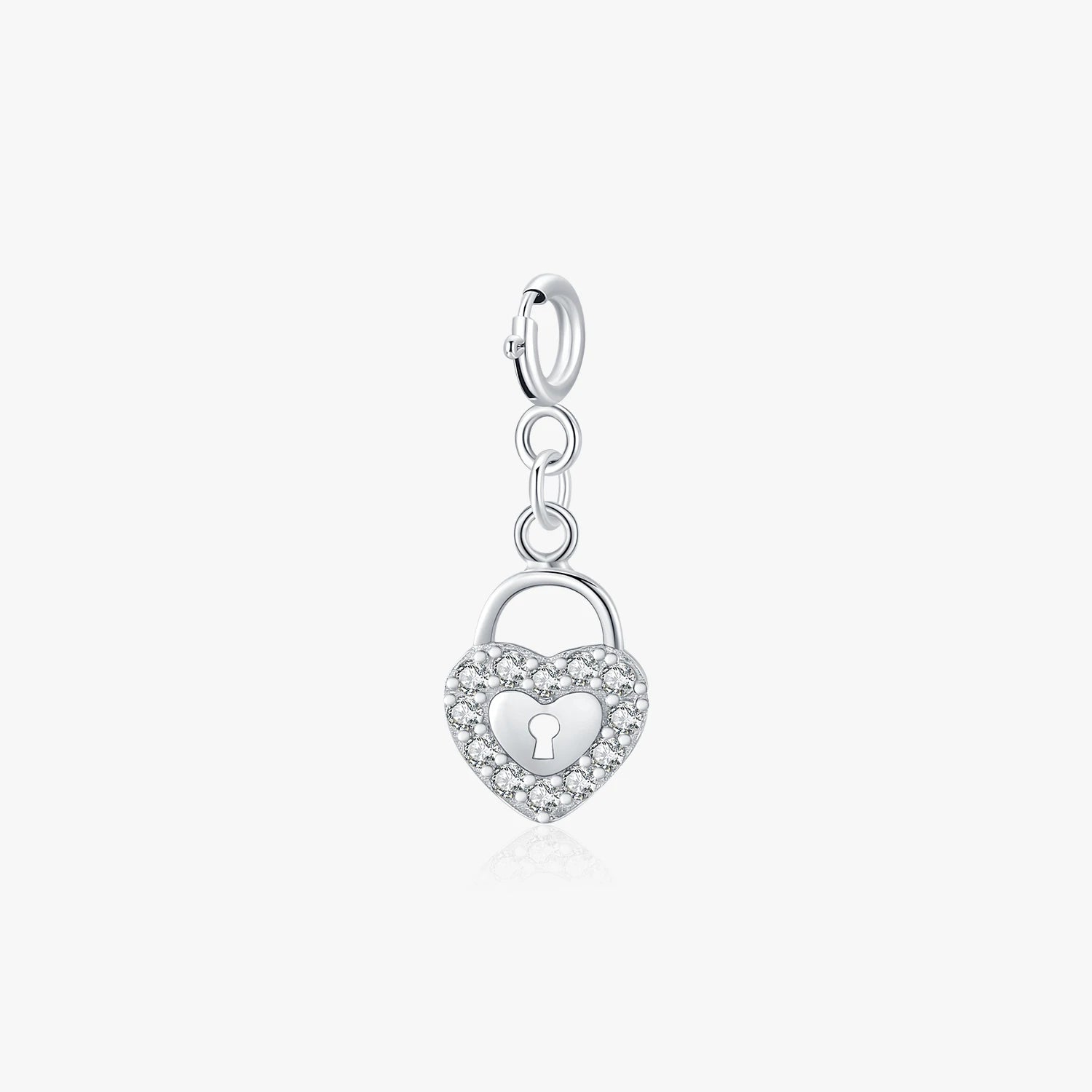 925 Sterling Silver Fine Jewelry Accessories Romantic Keyhole Hearts DIY Pendant Charm for Bracelet Necklace for Women