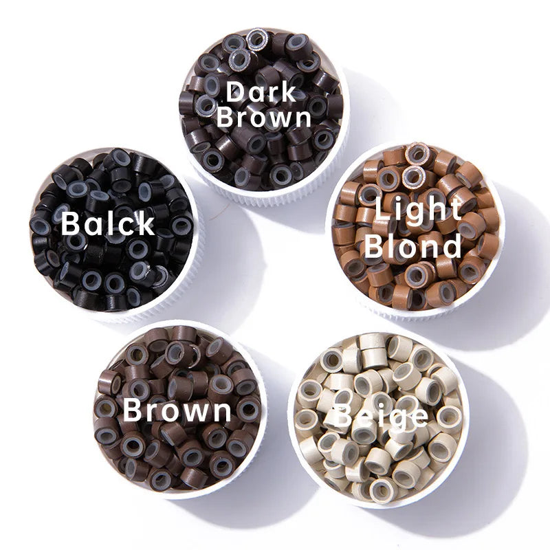 Wholesale 500 1000 Pieces Micro Silicone Lined Nano Rings Link Beads for Tip Hair Extension