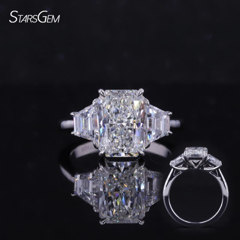 Starsgem Lab Diamond 14k Gold Ring 2ct Radiant Cut VVS HPHT CVD Lab Grown Diamond Engagement Ring