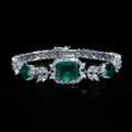 925 Silver Jewelry Luxury Bracelets & Bangles Inlaid Synthetic Emerald Zirconia Fashion Custom Bracelet