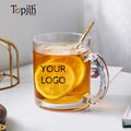Topjlh Sublimation Cheap Price Outlet clear Frosted 11oz Sublimation Blank Glass Beer Mugs with Handle for bar and Gift Store