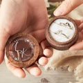 Wedding Ring Box Personalized Double Ring Boxes for Ceremony Engagement Custom Wooden Mini Round Ring Holder Elegant