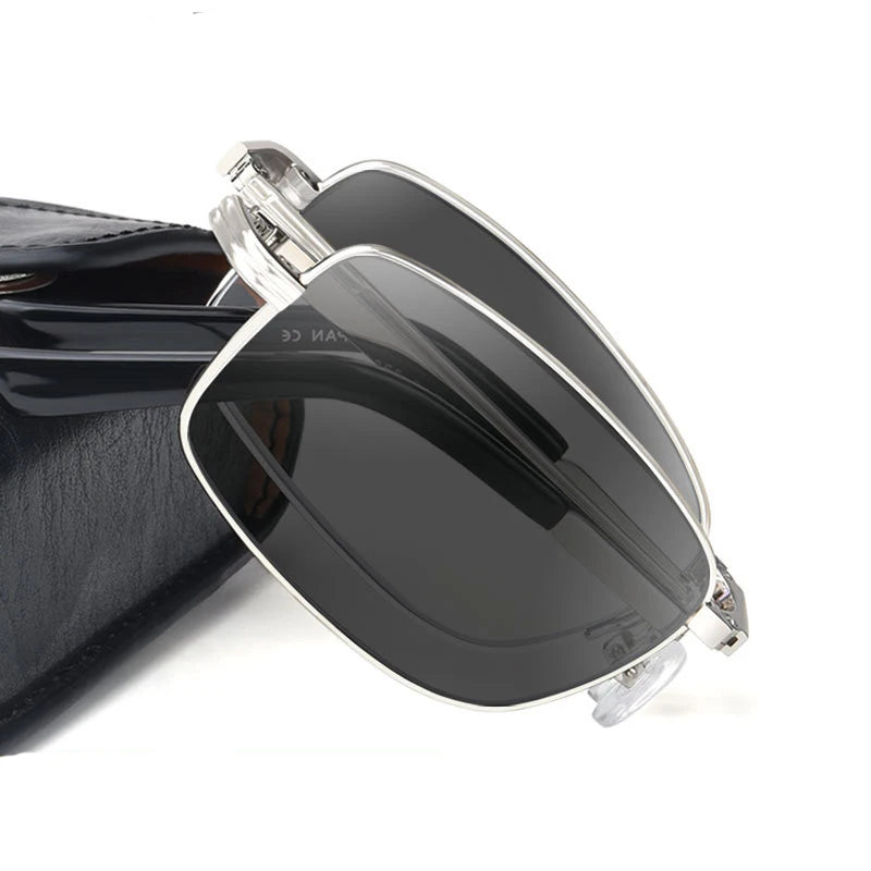 MK23122902 Multifocal Progressive Photochromic Anti Blue Light Glasses See Far Near Foldable Reading Glasses Portable with Case