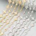 C344 50cm/lot 18K Gold Rhodium Plated Copper Nickel Free DIY Jewelry Making Accessories Chain Zircons for Bracelet Necklace