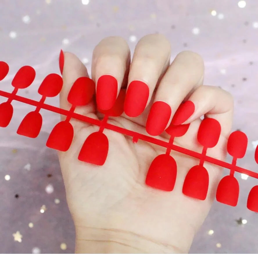 Cheap ABS Short Round Solid Matte Artificial Nail Full Cover Nail Designer Press on Fake False Nails