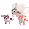 Rhinestone Unicorn Keychain Pegasus Diamond Valentine's Day Gift Cute Horse Keyring Fashion Crystal Metal Unicorn Keychain Bling