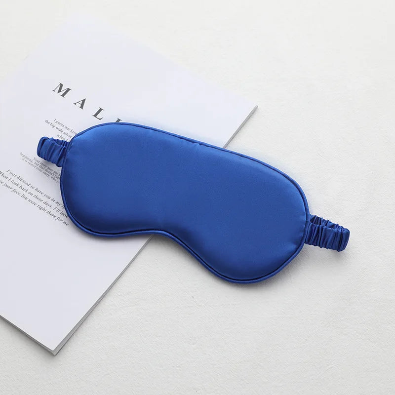 Wholesale OEM Cotton Satin Silk Eye Mask Soft Blindfold Night Eyeshade Embroidered Logo for Home Travel Dark Circles Coverage