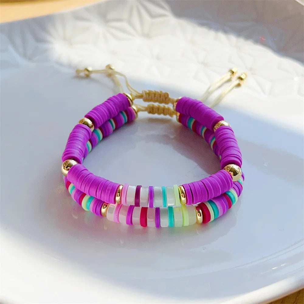 Niche Design Women's Polymer Clay Bracelet with Pearl Handmade Friendship Customizable Bracelet Mould & Sample Making Service
