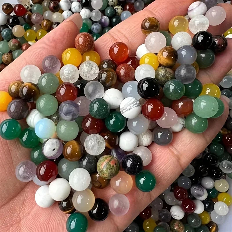 Highly Polished 8mm round Feng Shui Sphere Non-Porous Crystals Stone Beads for Fish Tank and Home Decor Small Jewelry