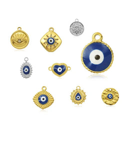 Wholesale Evil Eye Necklace 18k Gold Plated Waterproof Enamel Blue Evil Eye Pendant Stainless Steel Necklace