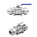 Union Welding Stainless Steel 304 3PC Floating Ball Valve
