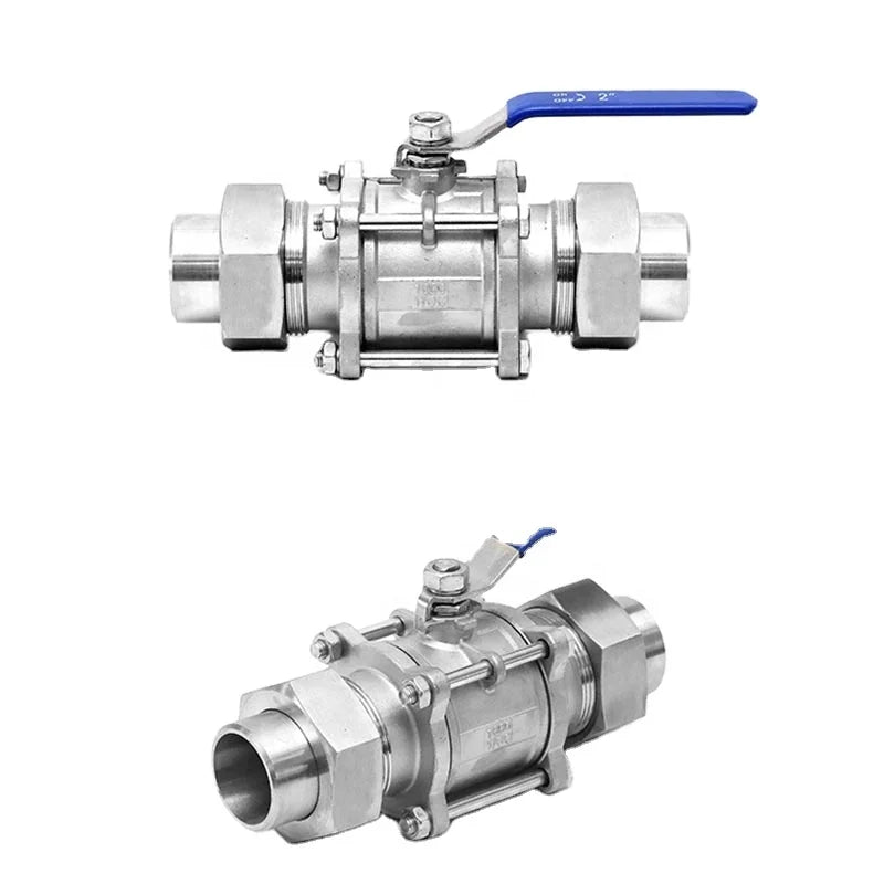 Union Welding Stainless Steel 304 3PC Floating Ball Valve