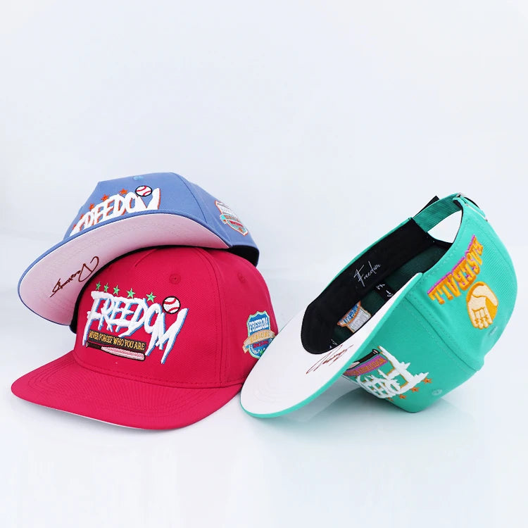 Colorful Embroidered Snapback 3d Embroidery Vintage Snapback Caps for Men Classic Snapback Hat
