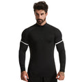 Men's Solid Casual Blank Long Sleeve Half Zip Compression Gym Fitness Sport T-Shirt Knitted Fabric Quick Dry Breathable for