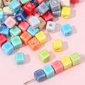 2025 Crystal Factory Direct Sell 6mm Cream Color square Ceramic Beads Handmade Bracelet Diy Jewelry Beads