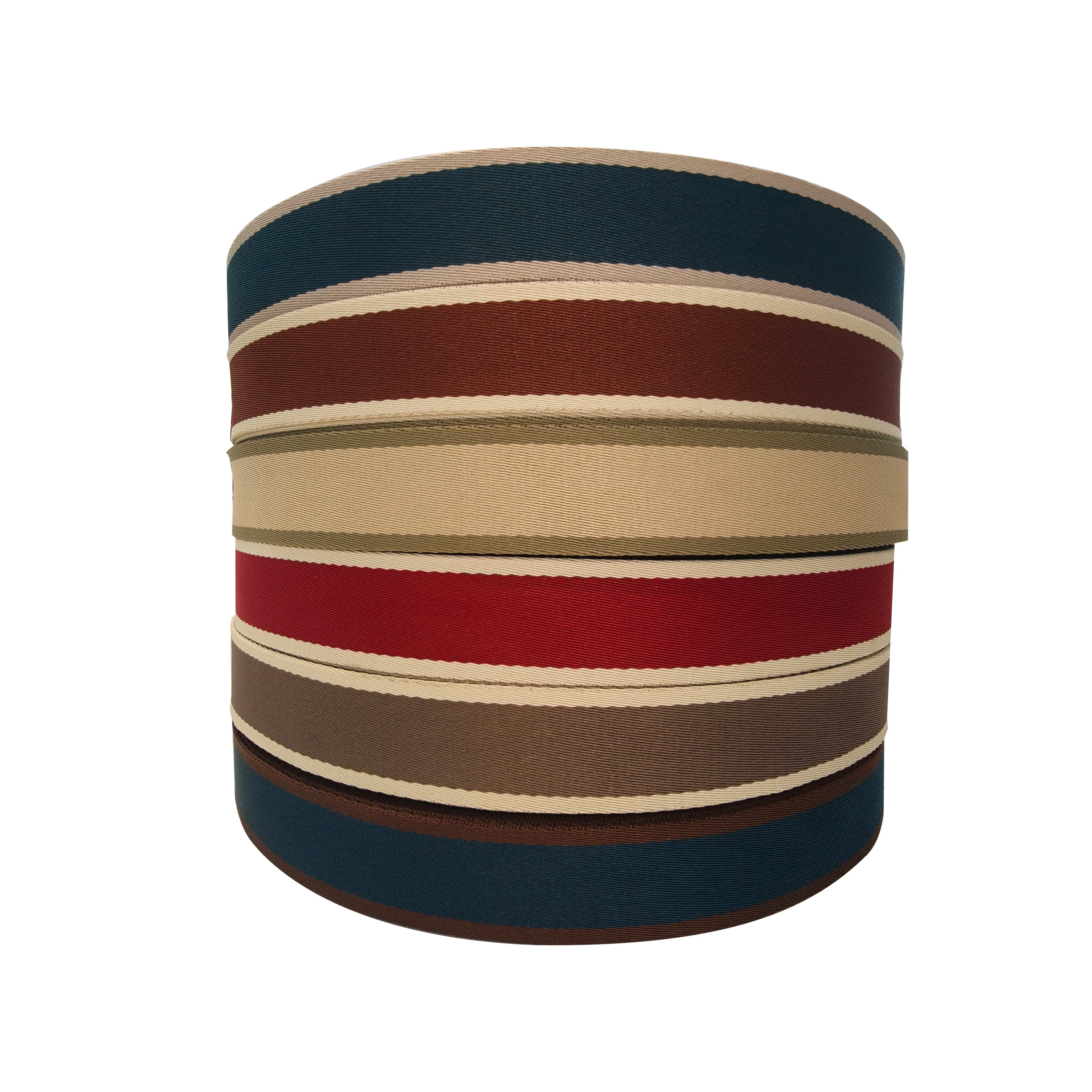 Two-Tone Webbing 38mm - Wide Center with Contrasting Edges Heavy Duty Polyester for Bag Straps & Belts