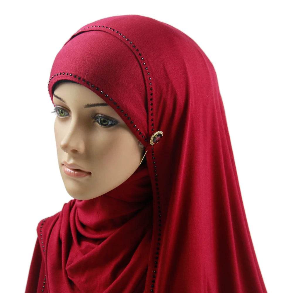 2021 New Underscarf Custom Plain Instant Jersey Hijab With Inner Jersey Bonnet Caps Headscarf Long Cap Shawl Scarf