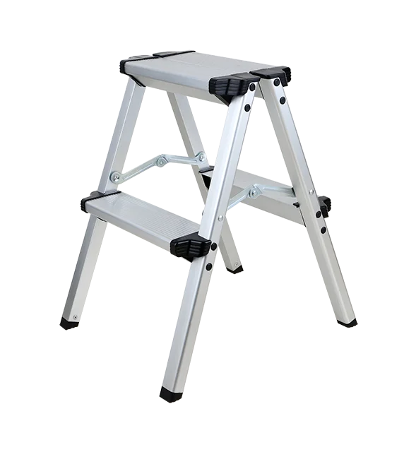 Aluminium 2 Step Foldable Modern Ladder for Living Room Portable Household Stairs with 330lbs Capacity