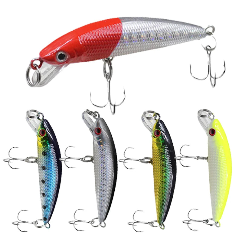 MISTER LURE 4g 60mm Slow Sinking Micro Plastic Minnow Bait Hard Baits Freshwater Plastic Fishing Minnow Fishing Lure
