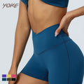 YK 2024 Spring Summer New Women Plus Size Yoga Shorts Cross Waist Compression Shorts Hip Lifting Quick Drying Fitness Pants