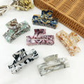 MIO Leopard Tortoise Shell Square Acetate Hair Claw Clips 7.5cm Length Women Hair Accessories Clips Set for Girls