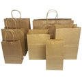 Food Delivery Take Out Packaging Bag Design logo Flat Handle Carry Brown Kraft Paper Bag